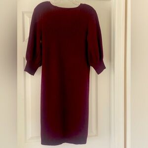 Ralph Lauren Deep Burgundy 3/4 Sleeve wool Dress